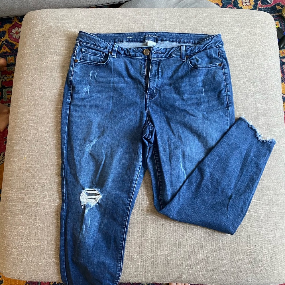 Lane Bryant Distressed skinny jean